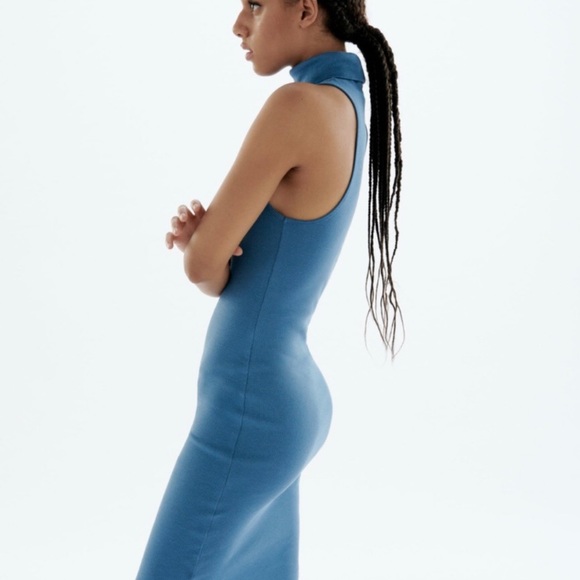 🆕 ZARA Ribbed Stretchy Dress High Neckline Style. NWT - Picture 2 of 10
